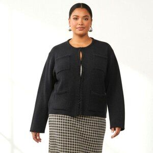 BAE VELY Chic Black Sweater Jacket, NEW with Tags! Size 3XL BaeVely